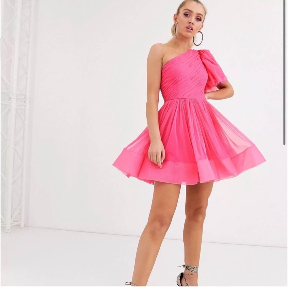 One-Shoulder Pink Dress